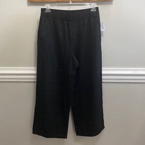 Old Navy NWT Linen Blend Wide Leg Pants size Medium Black